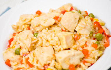 Chicken Breast with Rice and vegetables