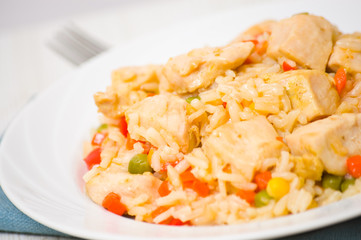Chicken Breast with Rice and vegetables