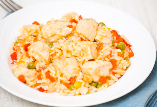 Chicken Breast with Rice and vegetables