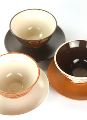 Three small bowls with plates 6