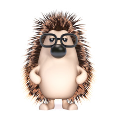 Cute hedgehog with glasses - 52360012