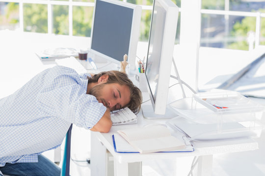 Man asleep at his desk