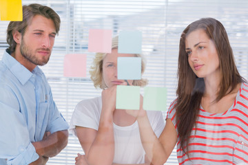 Colleagues looking at the planning