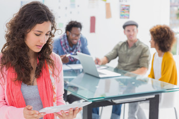 Designer using tablet