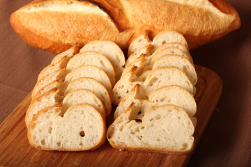 Fresh White Bread Loaf – Homemade Soft Baked Bread on Rustic Background