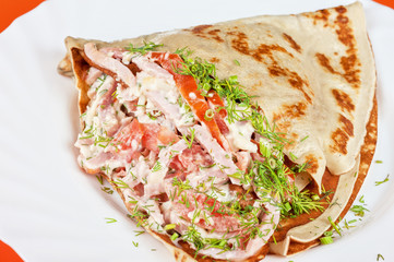 pancakes with ham