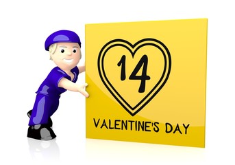 valentines day icon  on yellow post box