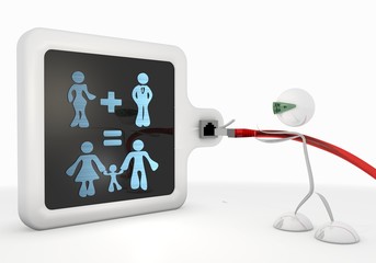 3d graphic of a personal id icon with futuristic 3d character