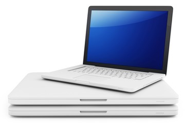 Fototapeta premium 3d stack of Laptops