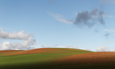Hill farmland.