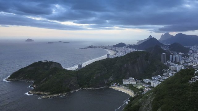 Brazil Rio sunset as seen from Sugar Loaf rocks
