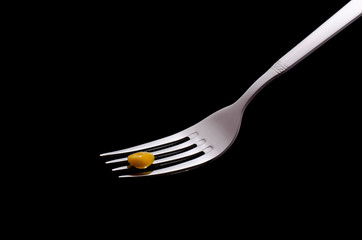 Corn on fork