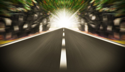 Express road disappearing over the horizon