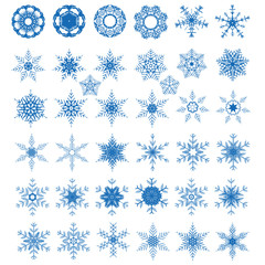 collection of 38 snowflakes