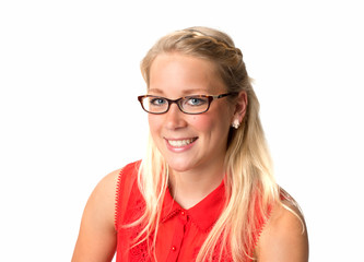 Obraz premium Blondine mit Brille