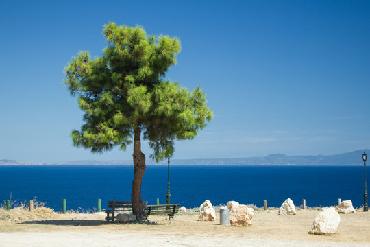 Landscape in Afitos, Greece