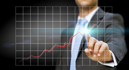Businessman graph concept