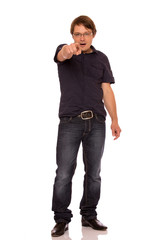 Naklejka premium Man pointing the finger
