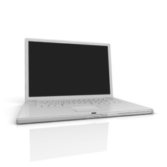 3D professional Laptop on white background with empty space.