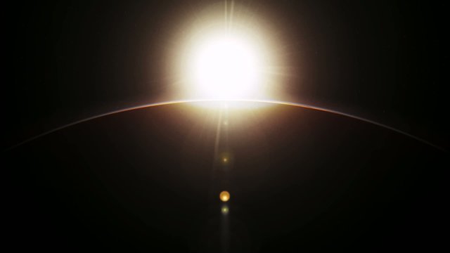 Sonnenaufgang auf der Erde aus dem Weltall