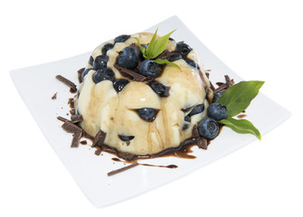 Blueberry Pudding isolated on white