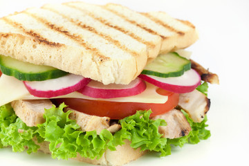 frisches sandwich mit hänchenfleisch