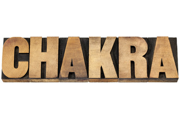 chakra word in wood type