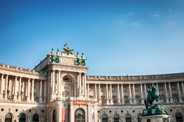 Hofburg in Vienna (Austria) with Statue of Prince Eugen