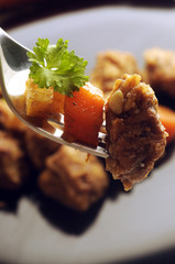 Estofado de carne de soya Spezzatino di carne di soia