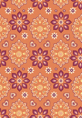 orange bandana seamless vector background