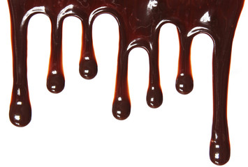 chocolate streams isolated on white background