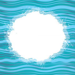 Grunge white splash in abstract blue wave background