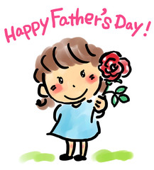 バラの花を持つ女の子