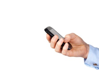 hand holding smartphone