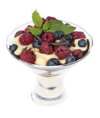 Mixed Pudding isolated on white
