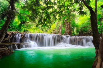 Deurstickers Groen Thailand waterval in Kanjanaburi