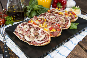 Salami and Ham Pizza Baguette