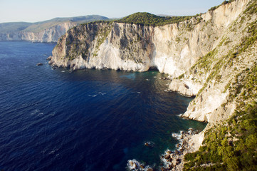 Obraz premium Rocky cliff on the island of Zakynthos, Greece..