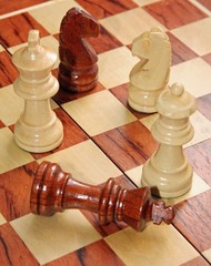 checkmate with the King threw and the White Queen who wins