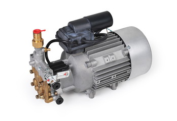 Electric high pressure pump. Isolated on white background