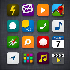 Set of app icons.