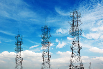 Communications Tower in the sky background .