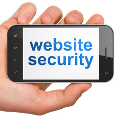 SEO web development concept: Website Security on smartphone