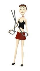 3d render of cartoon character with surgery tool