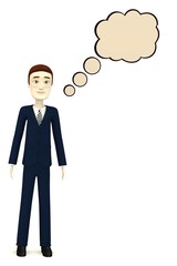 3d render of cartoon character with speech bubble