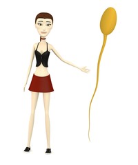 3d render of cartoon character with sperm