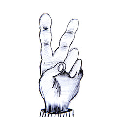 victoire signe de la main