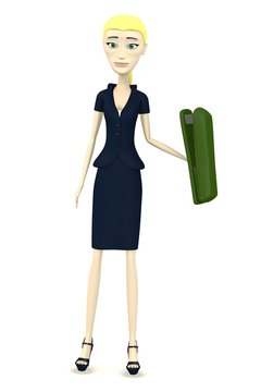 3d render of cartoon character with tapler