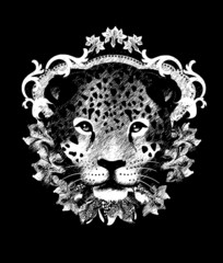 Leopard, T shirt design/All elements are editable