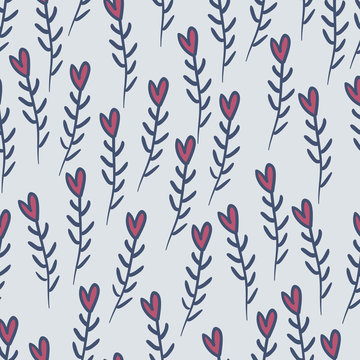 Cute valentine's seamless pattern with hearts